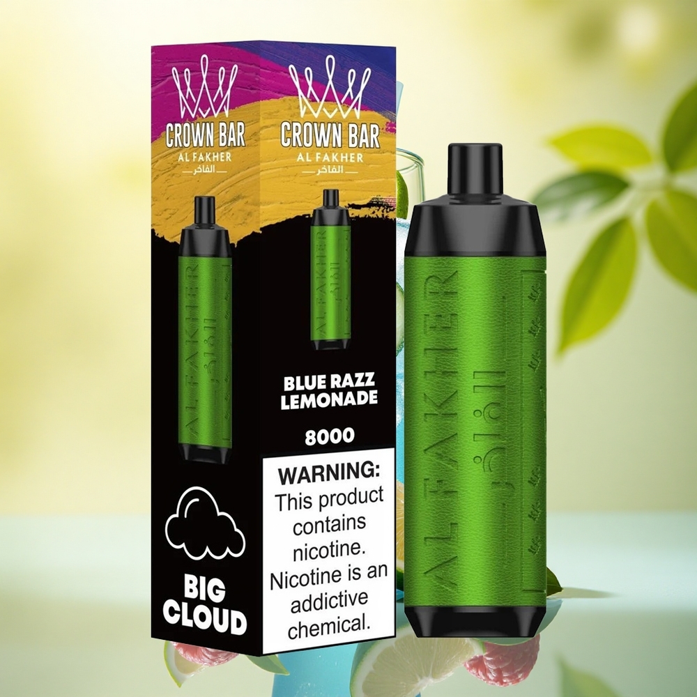 Al Fakher Crown Bar 8000 Crystal Limonadă Afumată Albastră cu 5mg Nicotină și 600mAh