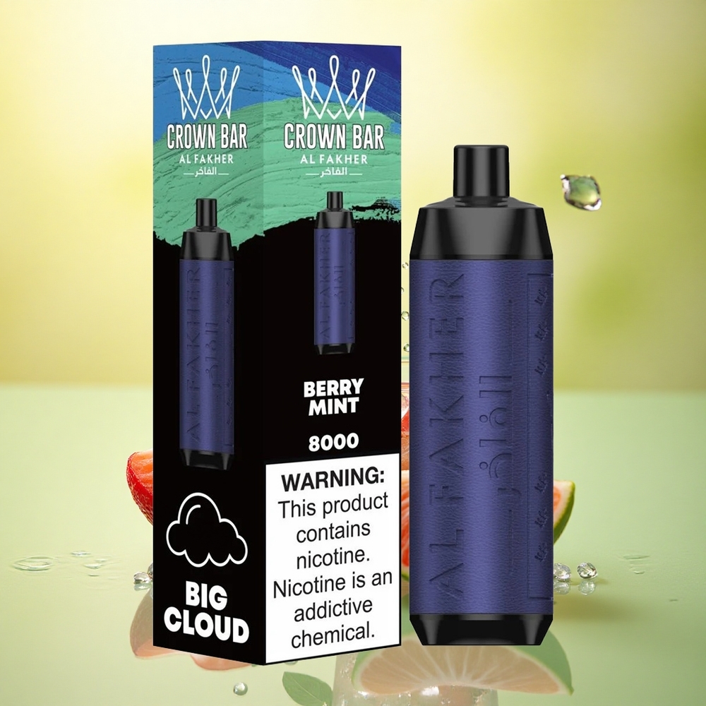 Al Fakher Crown Bar 8000 Crystal Mentă cu fructe de pădure 5mg nicotină 600mAh