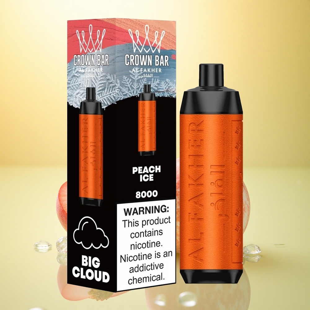 Al Fakher Crown Bar 8000 Crystal Piersică Gheață cu 5mg Nicotină și 600mAh