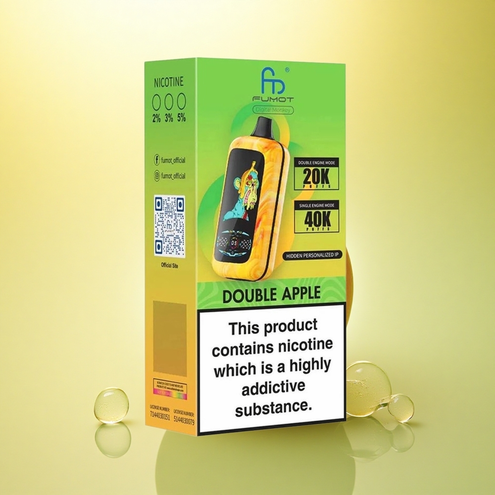 Fumot Digital Monkey 20000/40000 Puffs Măr Dublu cu Motor Dual și 850 mAh