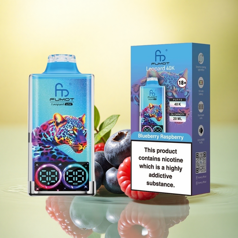 Fumot Leopard 40K Puffs Afine Zmeură Dual Mesh 5% Nicotin 700mAh Tip-C