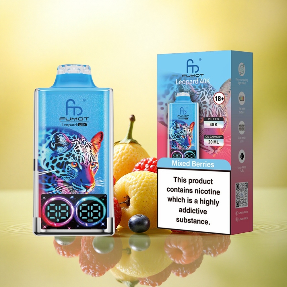 Fumot Leopard 40K Puffs Amestec de Fructe de Pădure cu 5% Nicotină și Baterie 700mAh