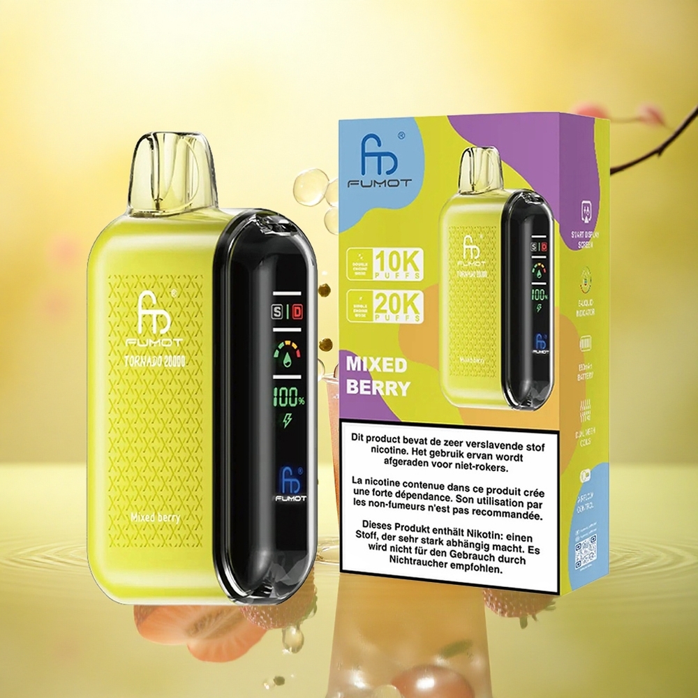 Fumot Tornado 20000 Puffs Amestec de fructe de pădure cu Dual Mesh și 850mAh
