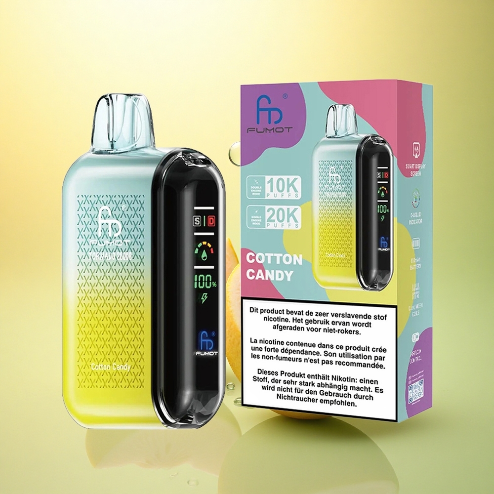 Fumot Tornado 20000 Puffs Bomboană de Bumbac Dual Mesh 850mAh