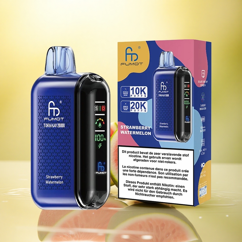 Fumot Tornado 20000 Puffs Căpșuni Pepene Dual Mesh 20ml 850mAh 2% Nicotină