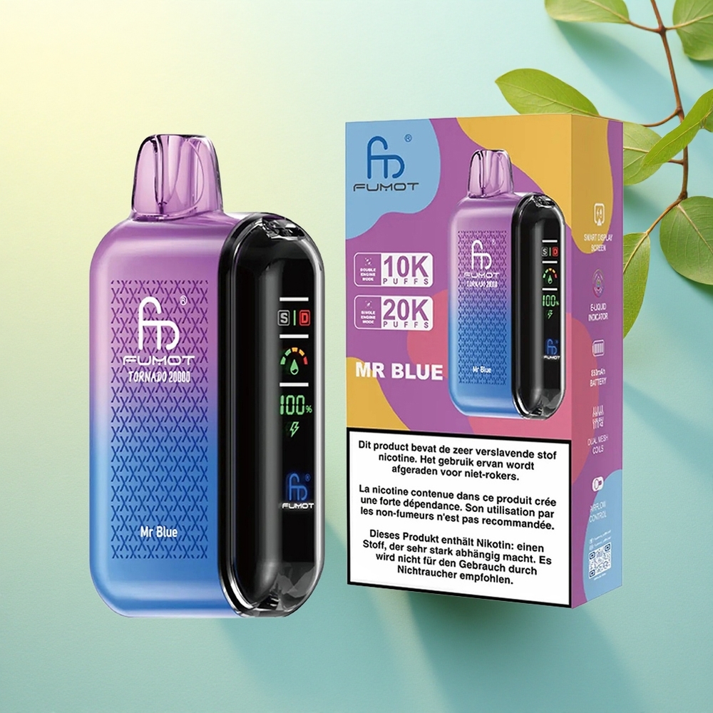 Fumot Tornado 20000 Puffs Domnul Albastru cu 20ml Lichid și 850mAh