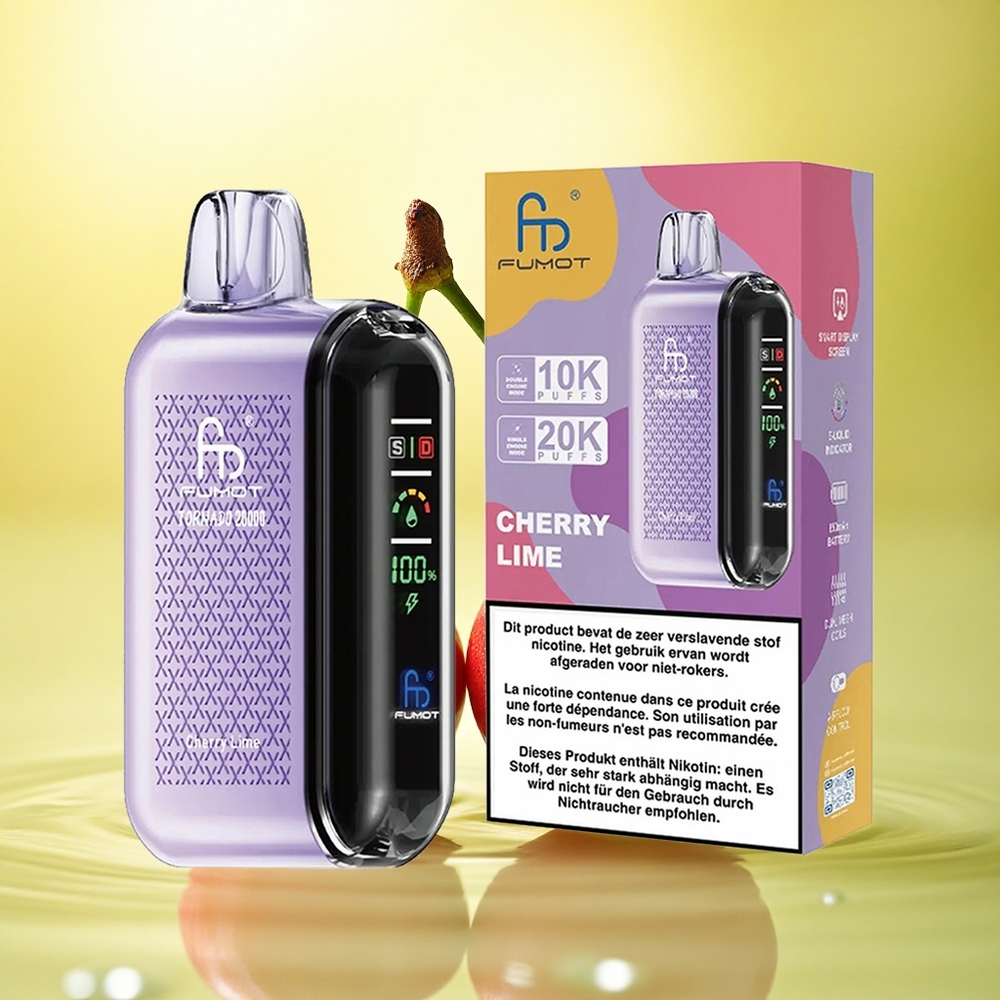 Fumot Tornado 20000 Puffs Lămâiță Cu Cireșe Dual Mesh 20ml 850mAh