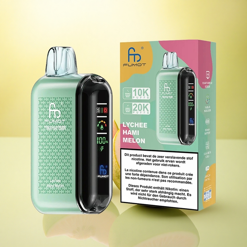 Fumot Tornado 20000 Puffs Licii Dulce Hami Pepene Dual Mesh 850mAh 2% Nicotină