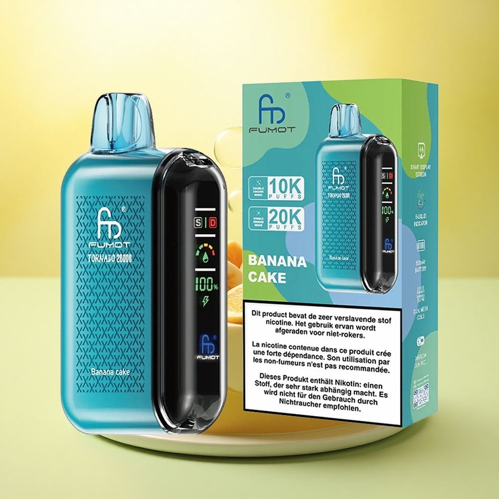 Fumot Tornado 20000 Puffs Prăjitură de Banane cu 2% Nicotină și 850mAh