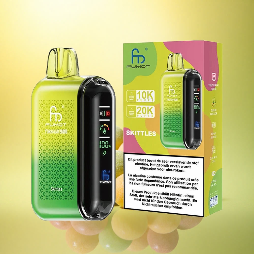 Fumot Tornado 20000 Puffs Skittles Dual Mesh Coil 850mAh