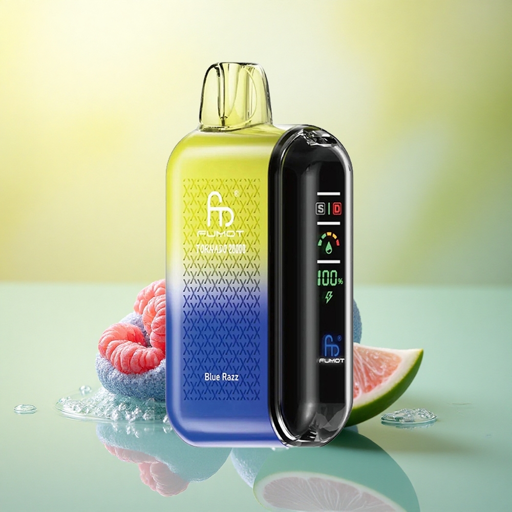Fumot Tornado 20000 Puffs Zmeura Albastră cu Dual Mesh și 850mAh