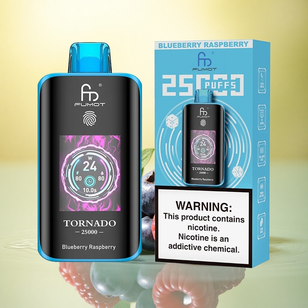 Fumot Tornado 25000 Puffs Afine Zmeură cu 20ml Lichid și 700mAh