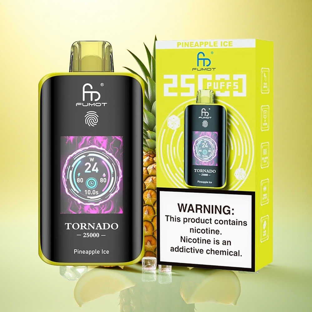 Fumot Tornado 25000 Puffs Ananas Gheață cu 700mAh și Nicotină 5%