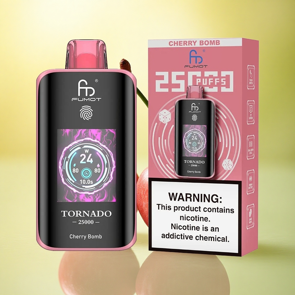 Fumot Tornado 25000 Puffs Bomba de Cireșe 700mAh 20ml Nicotină