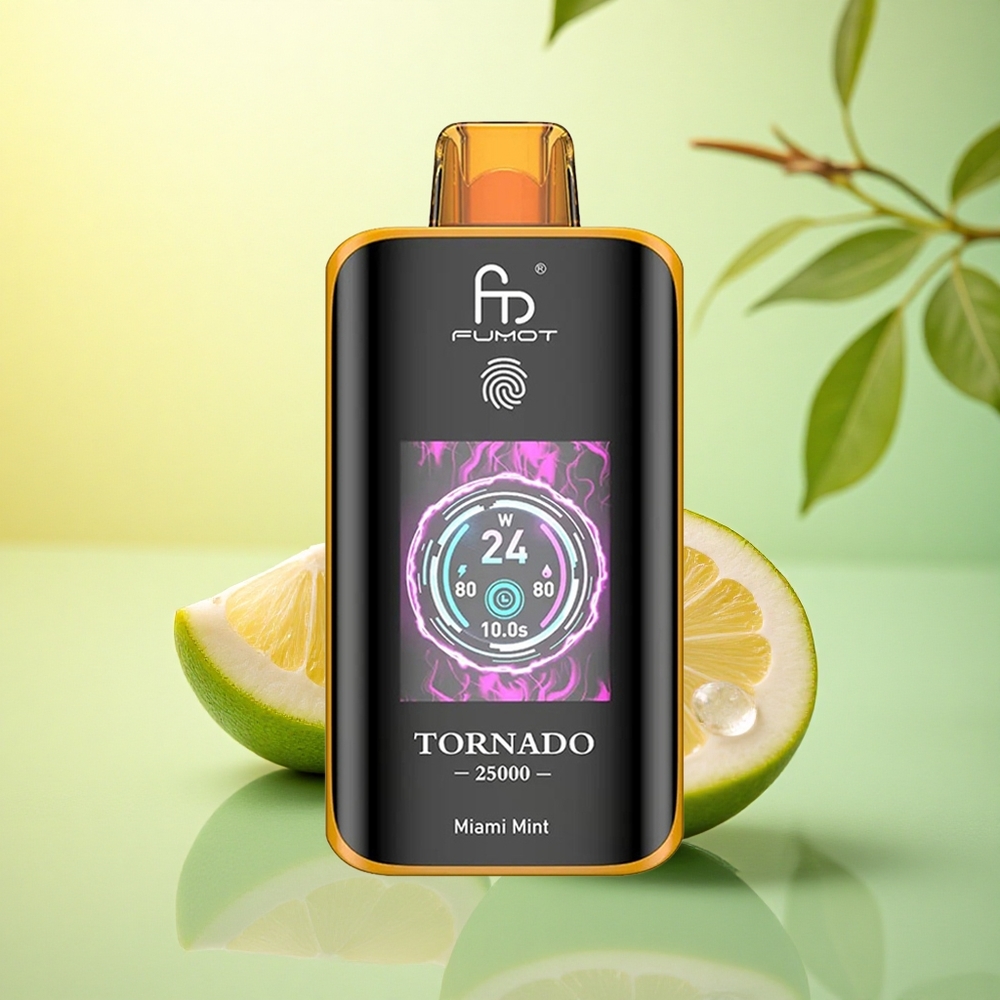 Fumot Tornado 25000 Puffs București Mentă cu Ecran HD și Baterie 700mAh Fumot Tornado 25000 Puffs București Mentă cu Ecran HD și Baterie 700mAh