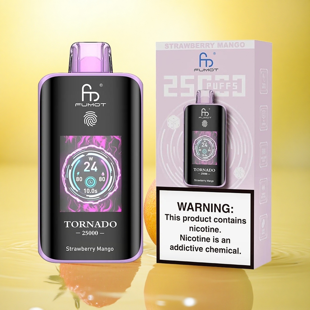 Fumot Tornado 25000 Puffs Căpșună Mango 700mAh 20ml 5% Nicotină