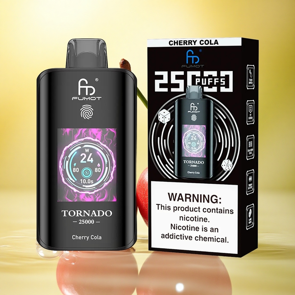 Fumot Tornado 25000 Puffs Colă Cireșe cu 700mAh și 20ml Lichid Pre-umplut
