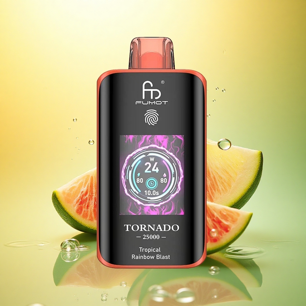 Fumot Tornado 25000 Puffs Explozie Tropicală Arcadă cu 700mAh și 20ml Lichid Pre-umplut Fumot Tornado 25000 Puffs Explozie Tropicală Arcadă cu 700mAh și 20ml Lichid Pre-umplut