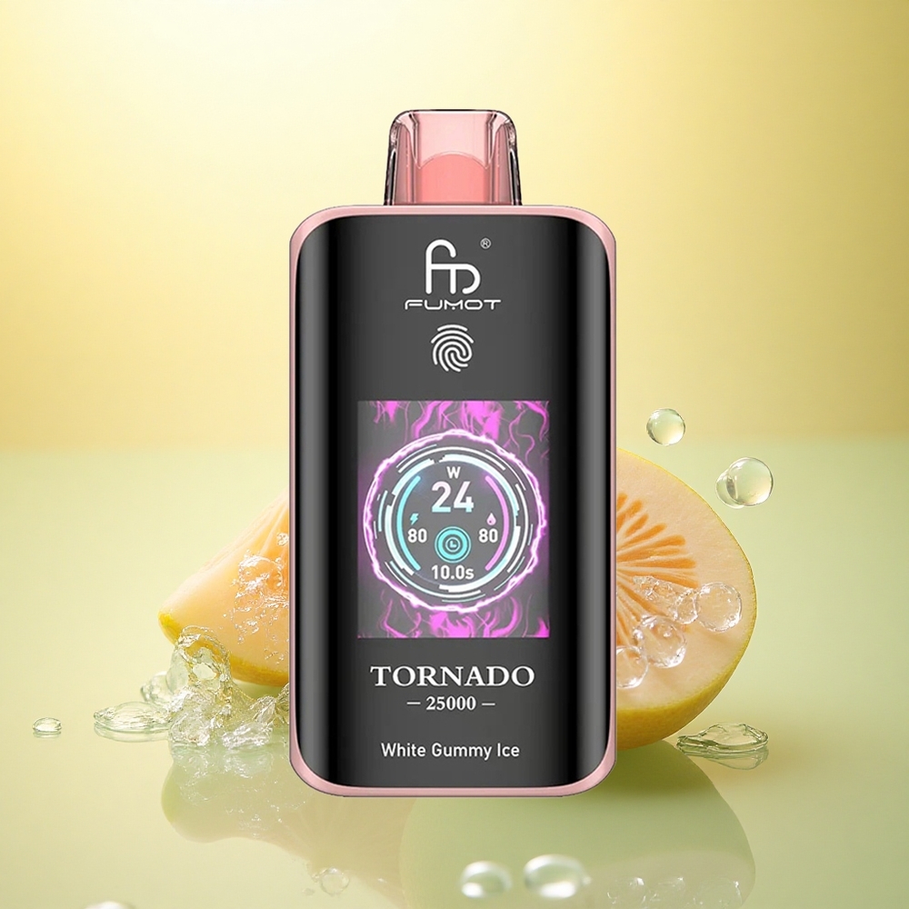 Fumot Tornado 25000 Puffs Gumă Albă de Gheață cu 700mAh și 20ml Lichid Pre-umplut Fumot Tornado 25000 Puffs Gumă Albă de Gheață cu 700mAh și 20ml Lichid Pre-umplut
