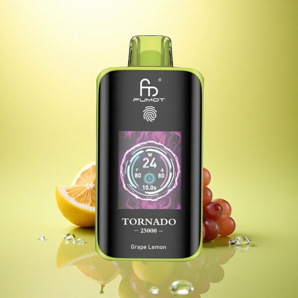 Fumot Tornado 25000 Puffs Lămâiță Strugure 700mAh 20ml 0/2%/3%/5% Nicotină