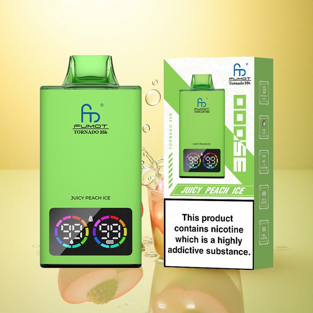Fumot Tornado 35000 Puffs Piersică Zemoasă Gheață cu Coil Dual și 700 mAh