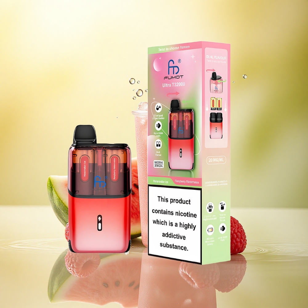 Fumot Ultra T32000 Puffs Pepene Roșu Zmeură - 24ml 20mg Nicotin 800mAh