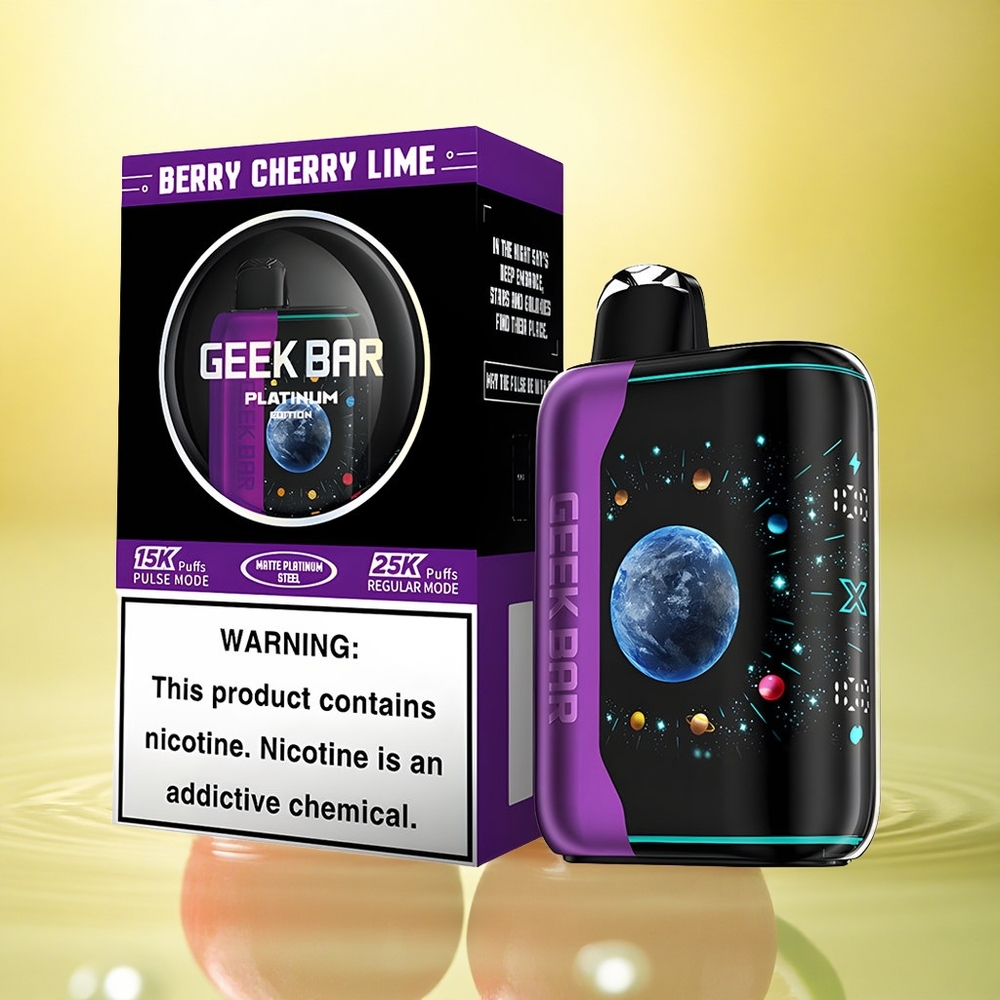 GEEK BAR Platinum Edition 25000 Puffs Afine Cireșe Lămâie cu Nicotină 2% și Încărcare Rapidă USB-C