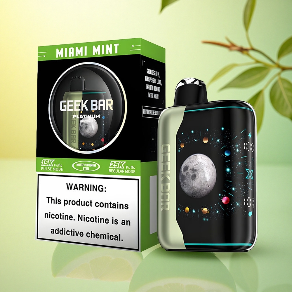 GEEK BAR Platinum Edition 25000 Puffs Mentă Miami cu 20mL E-Liquid și 2% Nicotină