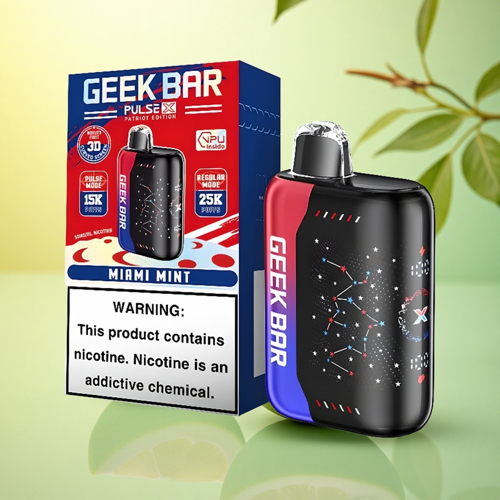 GEEK BAR Pulse X 25000 Puffs Ediția Patriotică cu Nicotină 0-5% și Ecran Curbat 3D