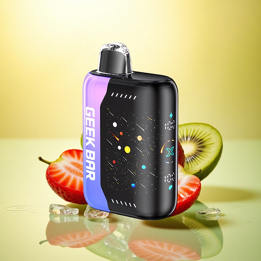 GEEK BAR Pulse X 42K Puffs Meteor Edition Capsuni Kiwi Gheață cu 5% Nicotină și 820mAh GEEK BAR Pulse X 42K Puffs Meteor Edition Capsuni Kiwi Gheață cu 5% Nicotină și 820mAh
