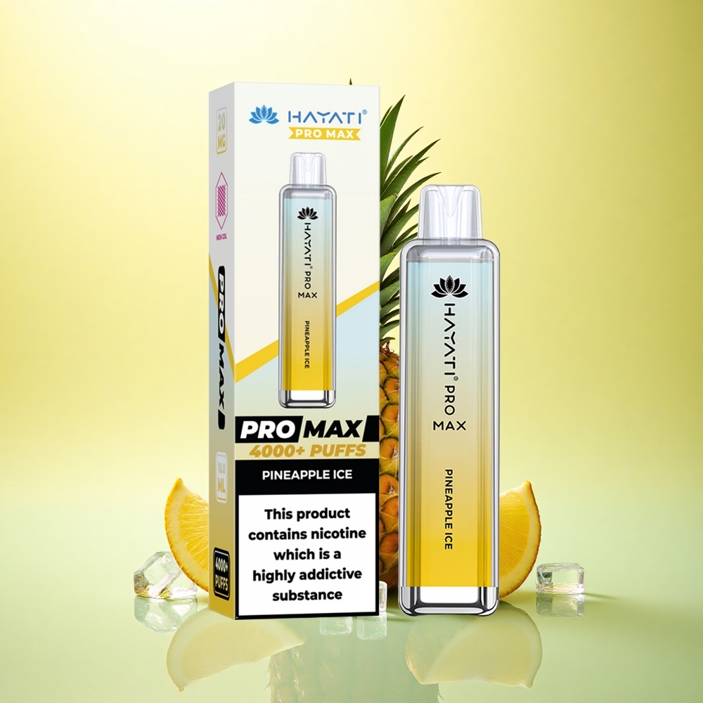 Hayati Pro Max 4000 Puffs Ananas Gheață Dual Coil 1400mAh Reîncărcabil