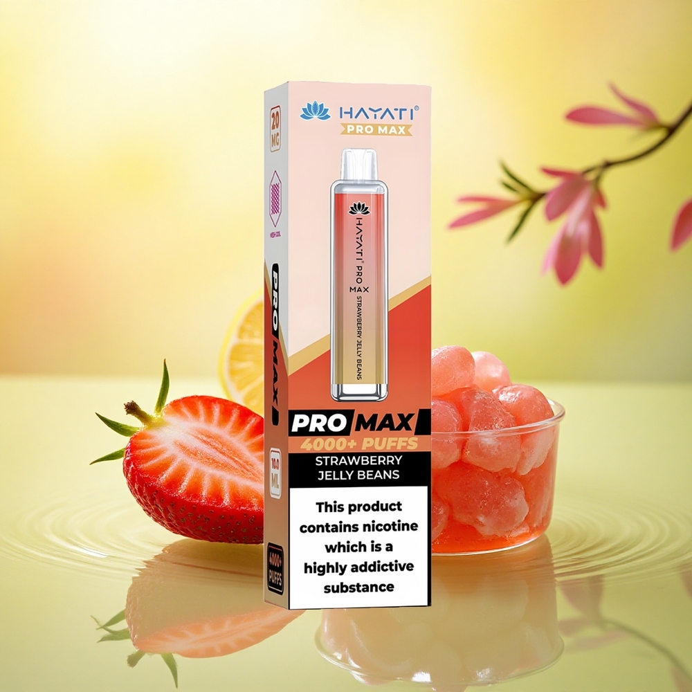 Hayati Pro Max 4000 Puffs Bomboane Jeleu Căpșuni cu Nicotină 5% și Baterie 1400mAh