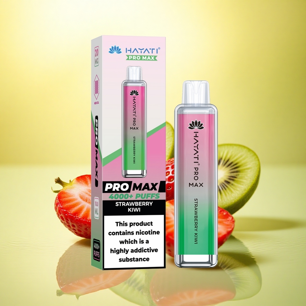 Hayati Pro Max 4000 Puffs Căpșuni Kiwi cu Nicotină 5% și Baterie 1400mAh