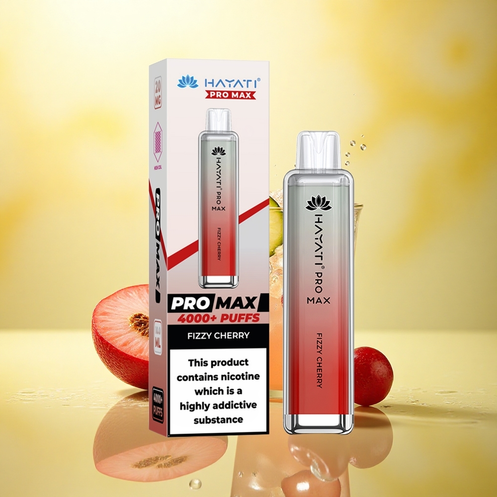 Hayati Pro Max 4000 Puffs Cireașă Fizantă cu 5% Nicotină și 1400mAh