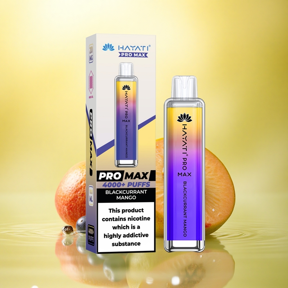 Hayati Pro Max 4000 Puffs Coacăz Mango Dual Coil 1400mAh Reîncărcabil