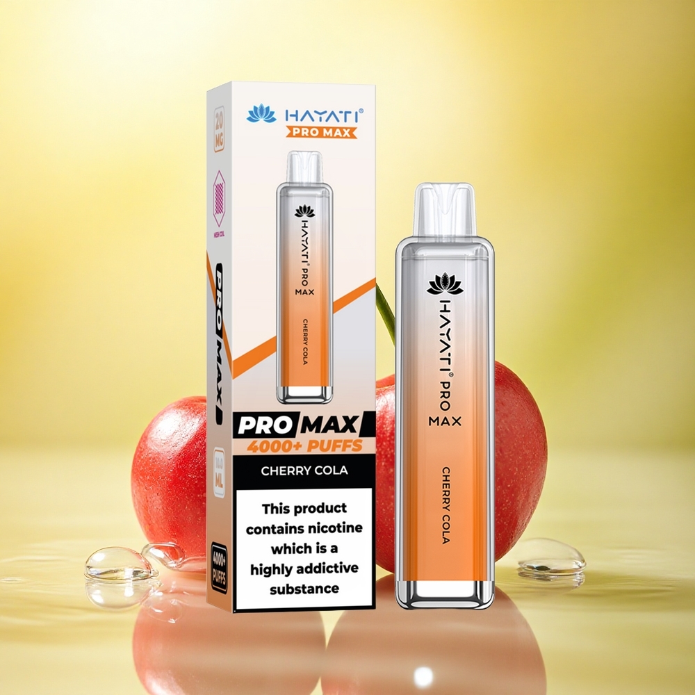 Hayati Pro Max 4000 Puffs Colă Cireșe cu Nicotină 5% și Baterie 1400mAh