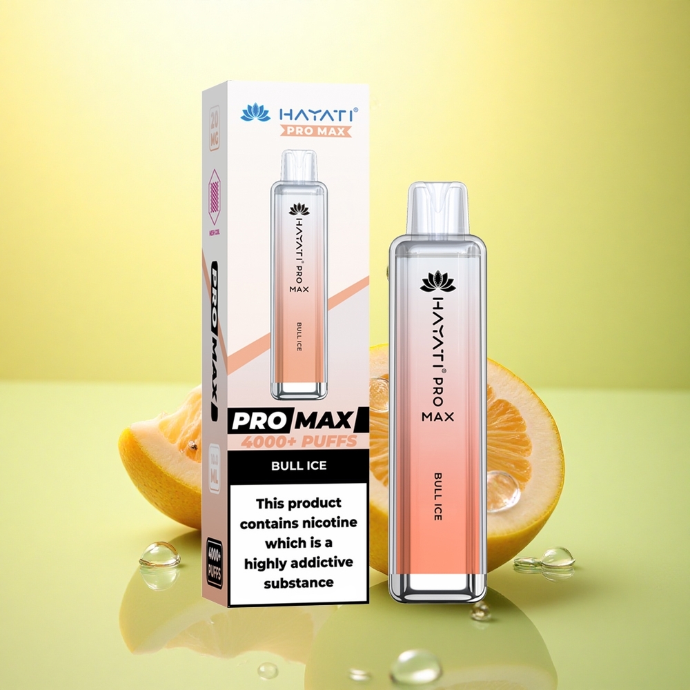 Hayati Pro Max 4000 Puffs Gheață Taur Reîncărcabil 1400mAh Tanc 2ml