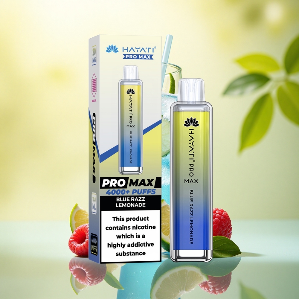 Hayati Pro Max 4000 Puffs Limonadă Razz Albastru cu 2ml Reîncărcabil și 1400mAh