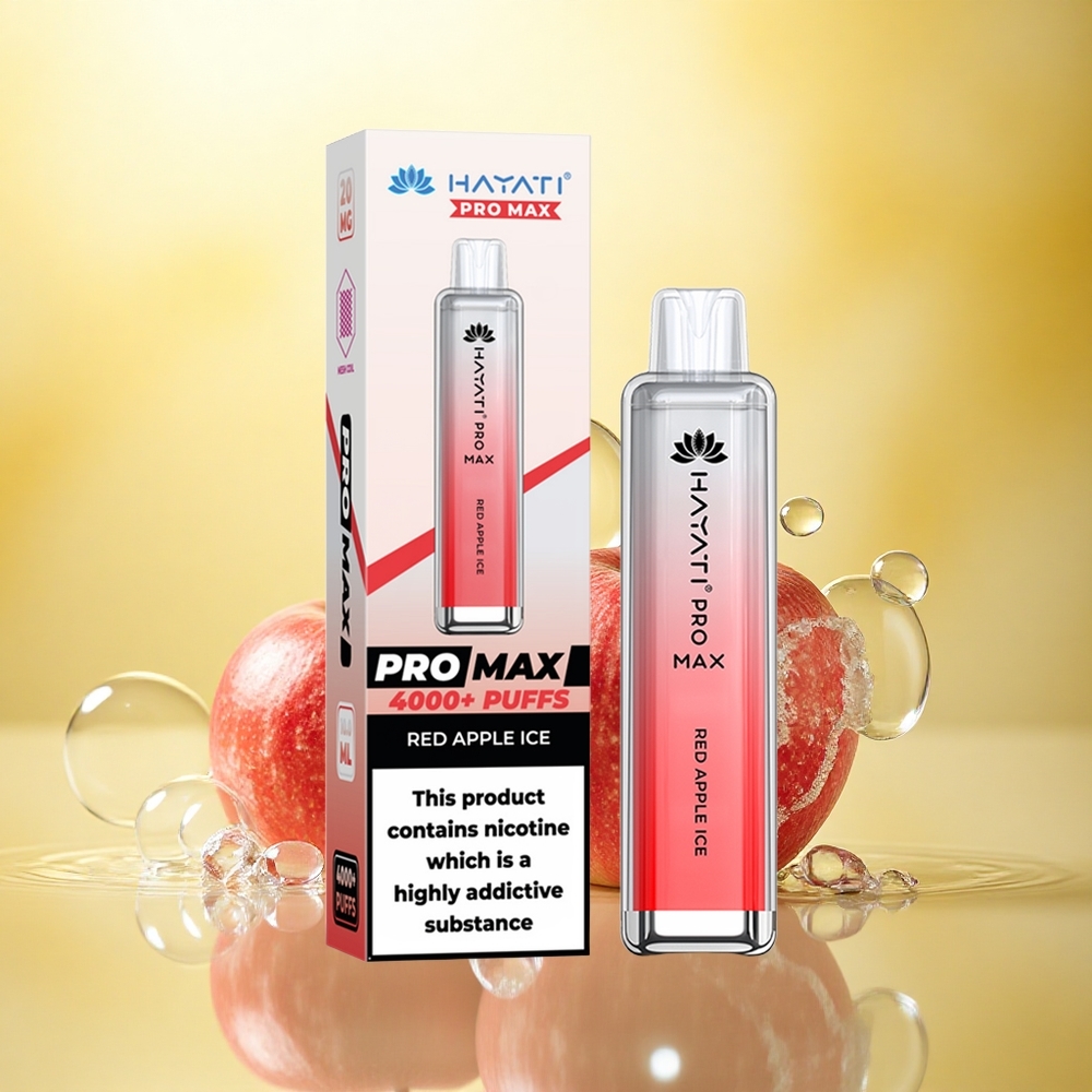 Hayati Pro Max 4000 Puffs Măr Roșu Gheață cu 5% Nicotină și Baterie 1400mAh