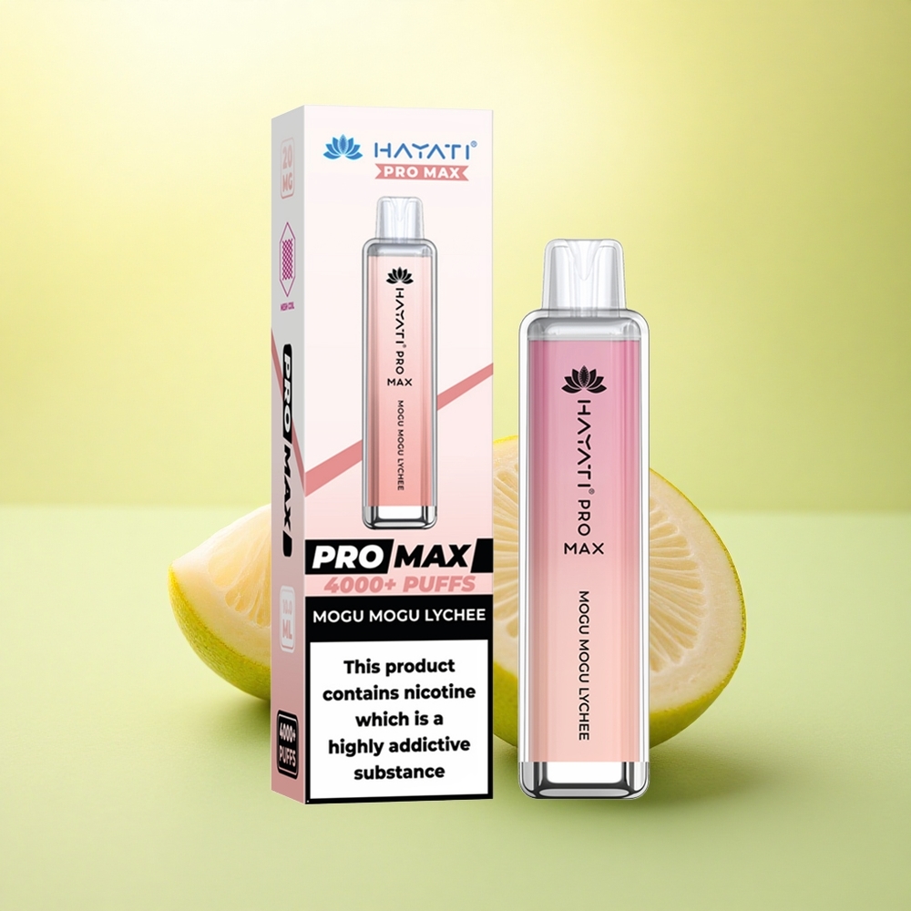 Hayati Pro Max 4000 Puffs Mogu Mogu Litchi cu Nicotină 5% și Baterie 1400mAh