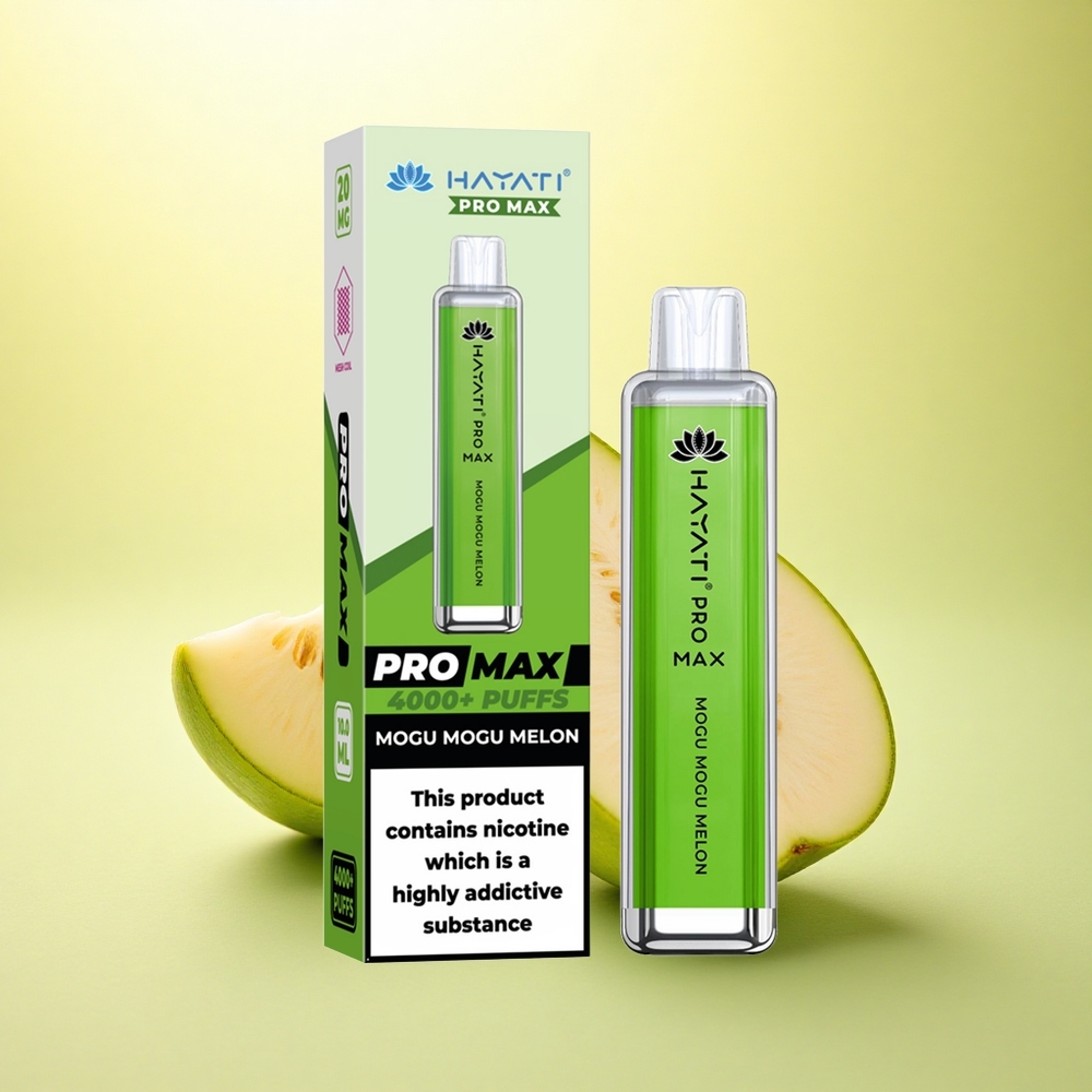 Hayati Pro Max 4000 Puffs Mogu Mogu Pepene Dual 1.1 Ohm Mesh Coil Rechargeabil 1400mAh