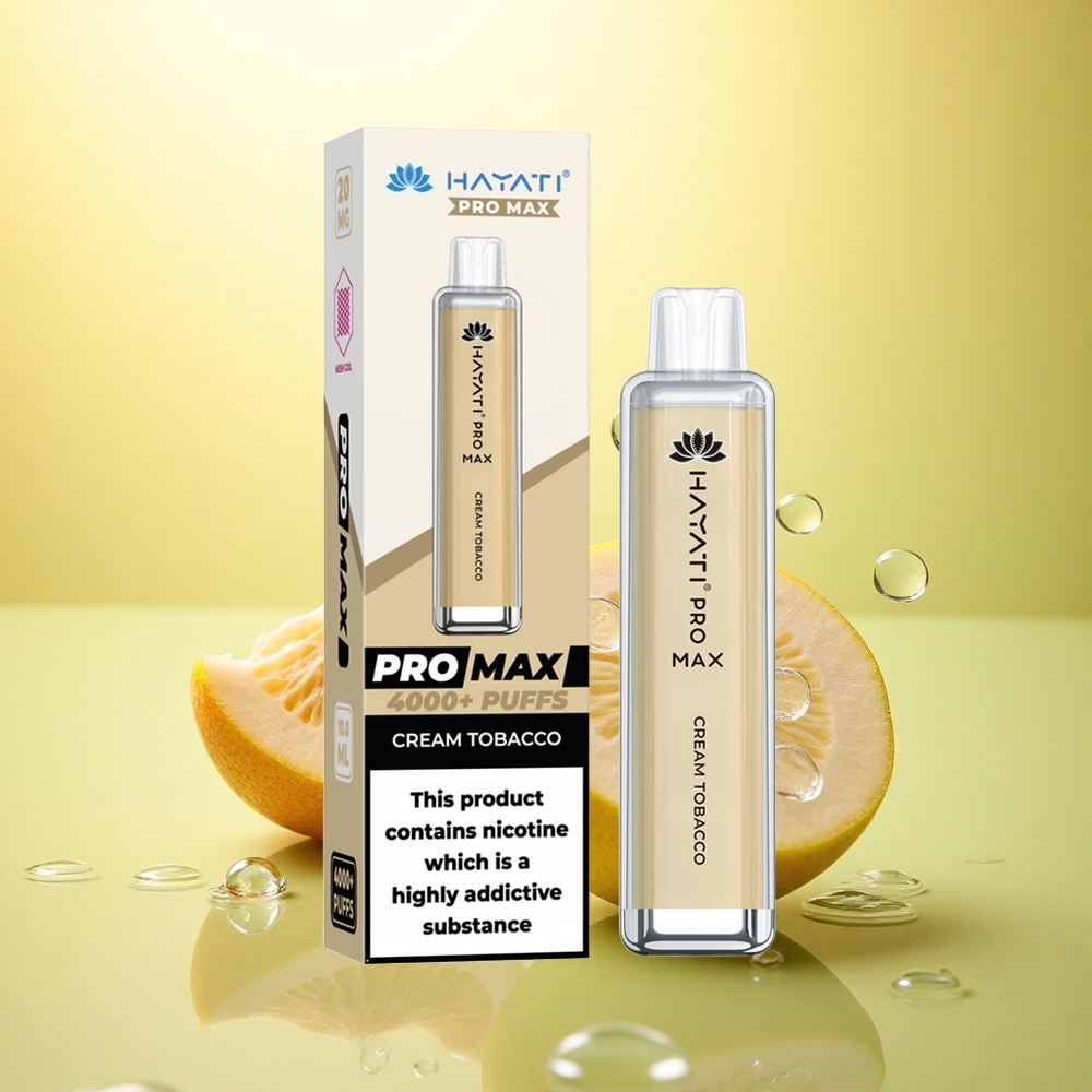 Hayati Pro Max 4000 Puffs Tutun de Cremsă cu 5% Nicotină și Baterie 1400mAh