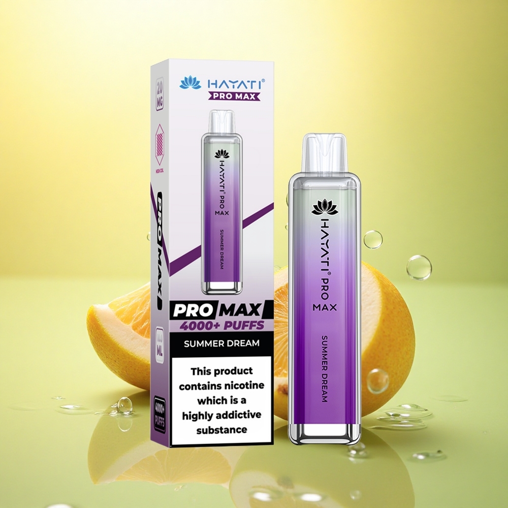 Hayati Pro Max 4000 Puffs Visul de Vară cu Nicotină 5% și Baterie 1400mAh