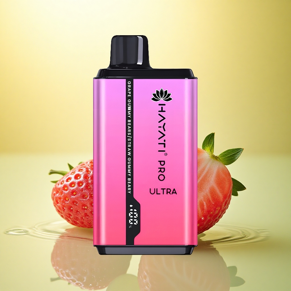 Hayati Pro Ultra 15000 Puffs Acadea de Strugure Gumie Acadea de Căpșuni Gumie cu 850mAh și 2% Nicotină Hayati Pro Ultra 15000 Puffs Acadea de Strugure Gumie Acadea de Căpșuni Gumie cu 850mAh și 2% Nicotină