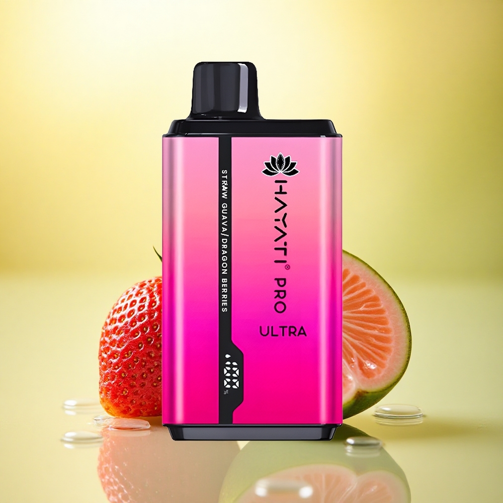 Hayati Pro Ultra 15000 Puffs Căpșuni Guava Dragon Fructe de Pădure cu 850mAh și 2% Nicotină