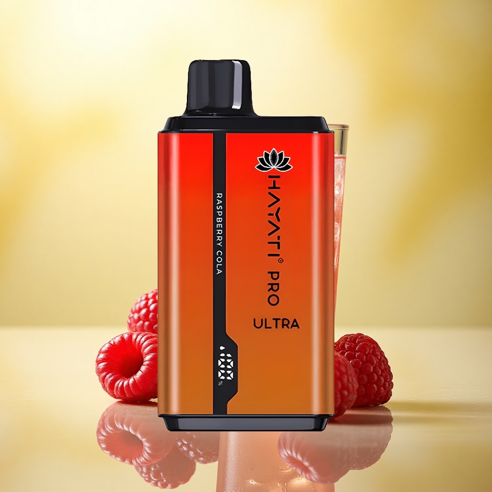 Hayati Pro Ultra 15000 Puffs Zmeură Cola 850mAh 2% Nicotină