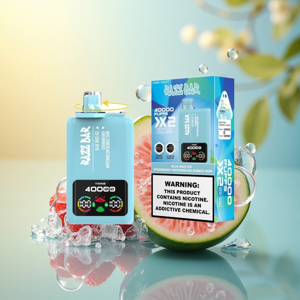 Razz Bar 40000 Puffs Afine Albe Gheață-Pepene Roșu Gumă de Suflat cu 5% Nicotină și 650 mAh Razz Bar 40000 Puffs Afine Albe Gheață-Pepene Roșu Gumă de Suflat cu 5% Nicotină și 650 mAh