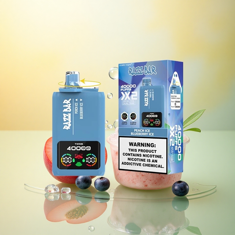 Razz Bar 40000 Puffs Piersică Înghețată - Afină Înghețată cu 2% Nicotină și 650 mAh Razz Bar 40000 Puffs Piersică Înghețată - Afină Înghețată cu 2% Nicotină și 650 mAh