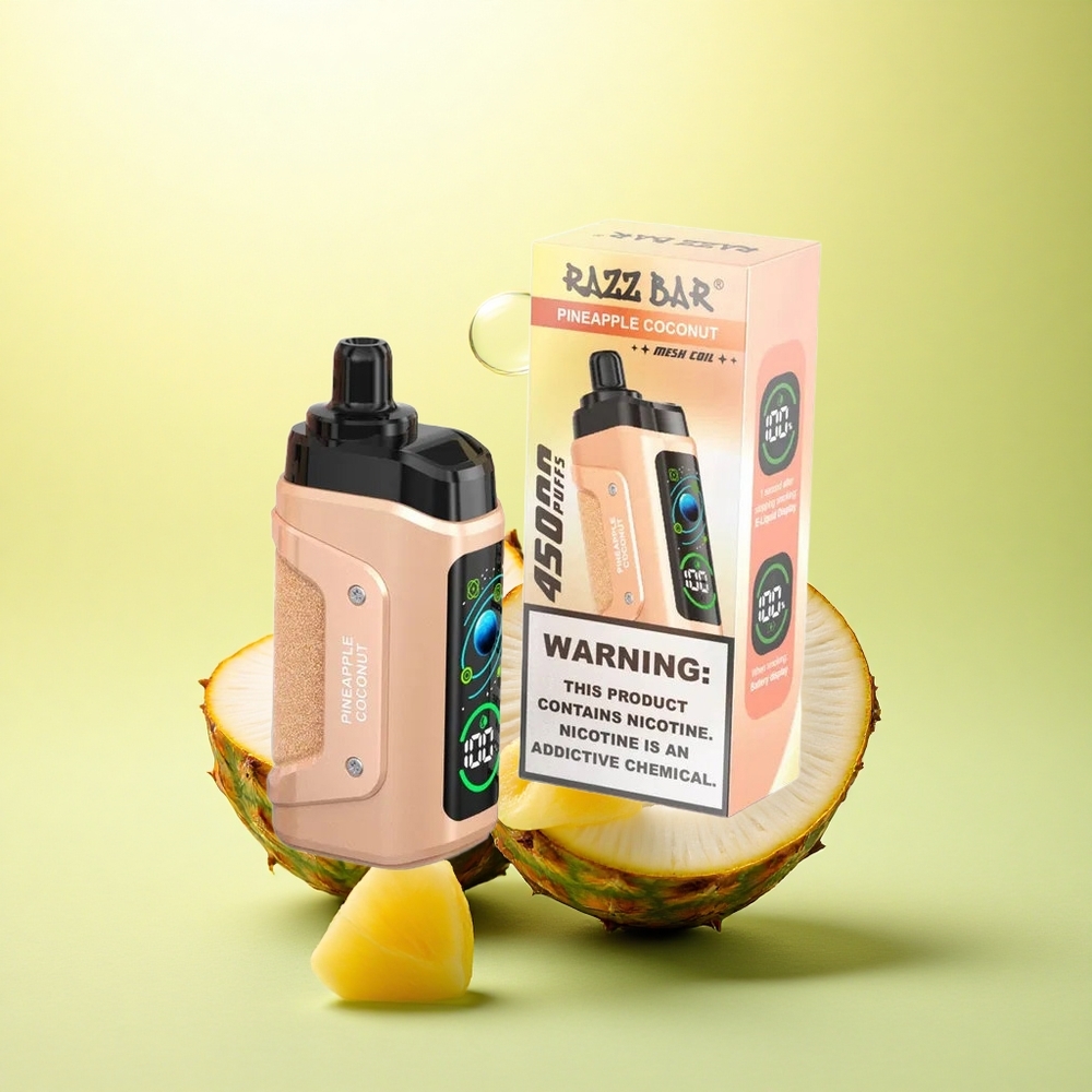 Razz Bar 45000 Puffs Ananas Nucă Reîncărcabil 650mAh