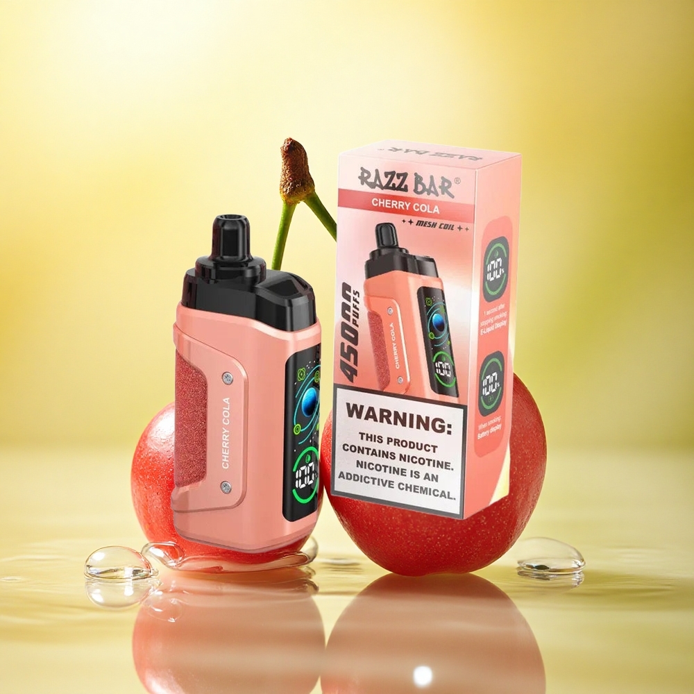 Razz Bar 45000 Puffs Colă Vișine Coil 1.0 Ohm Baterie 650 mAh